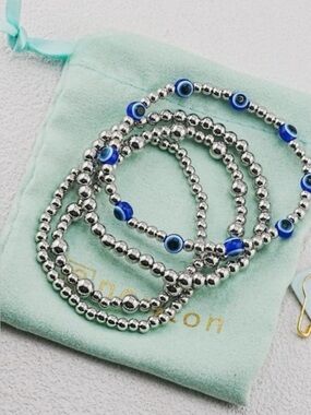 Enewton Silver Blue Eyes Bracelet Set